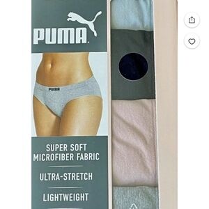 PUMA Women’s Briefs - Light Gray and Soft Pink